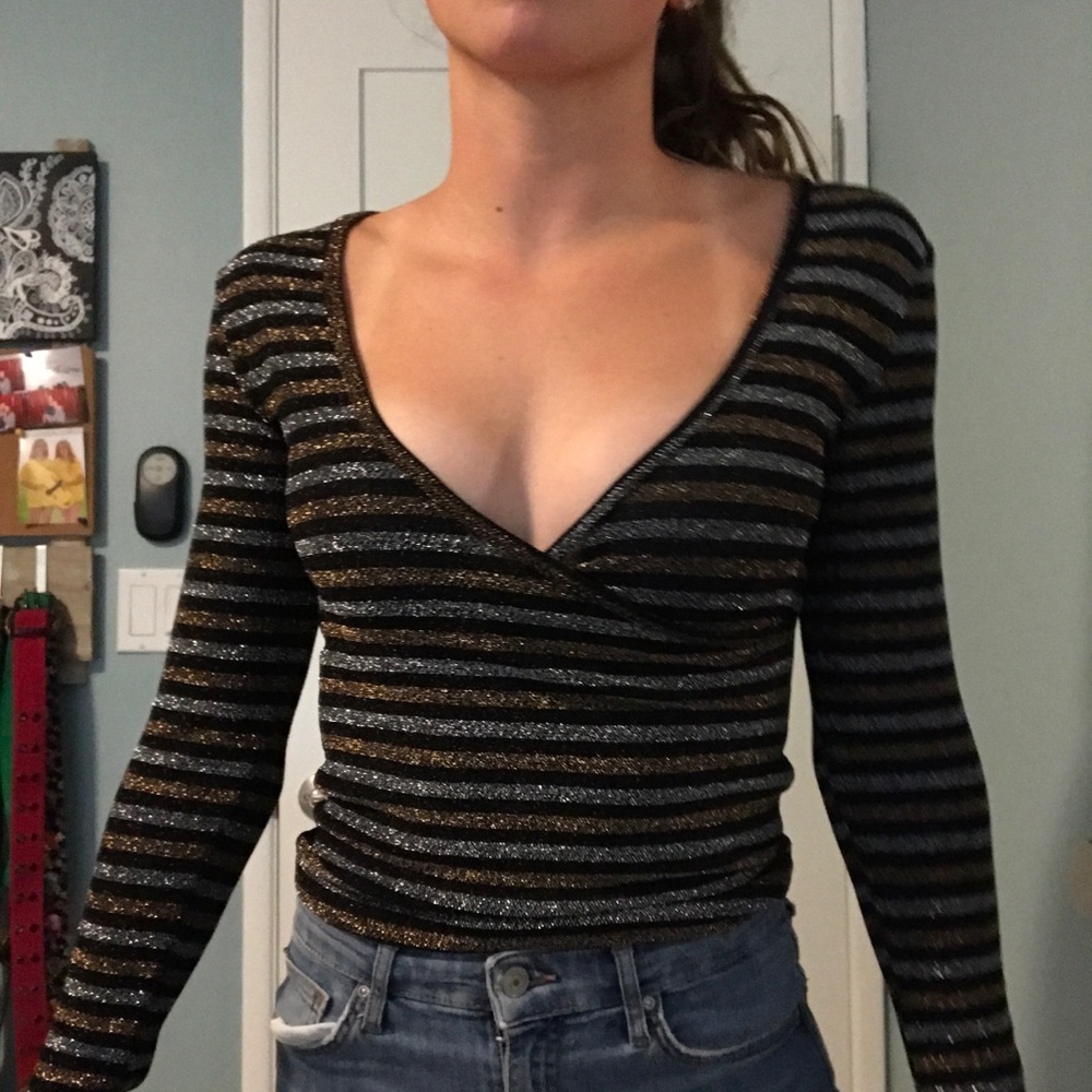OU sparkly stripped long sleeve